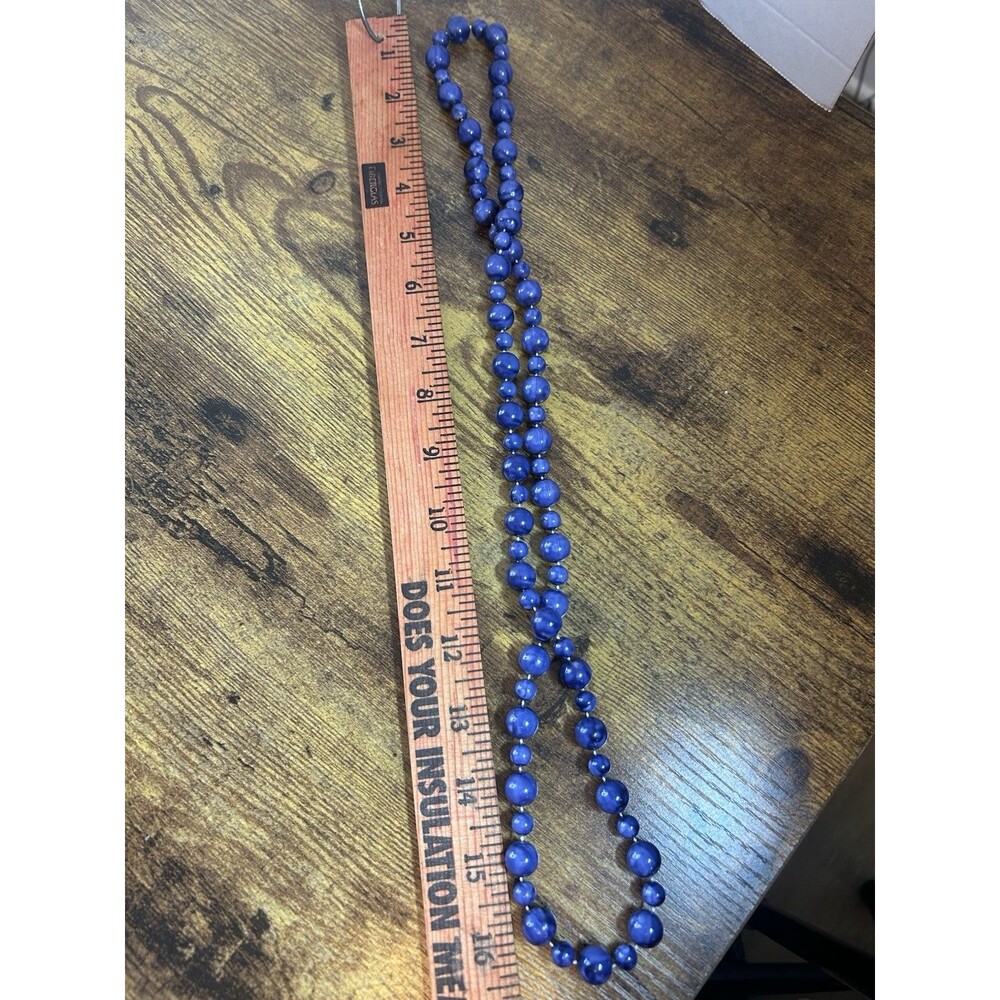 Vintage Necklace Lot Blue Beaded Lilac Multi Color Metal Jewelry Set Retro - Picture 10 of 10